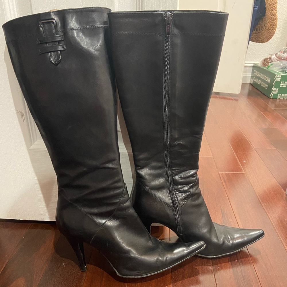 Charles David tall leather stiletto boots